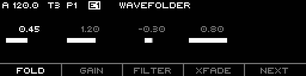 Curve Wavefolder edit-mode panel