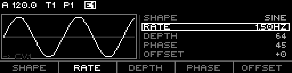 Sine LFO modulator page