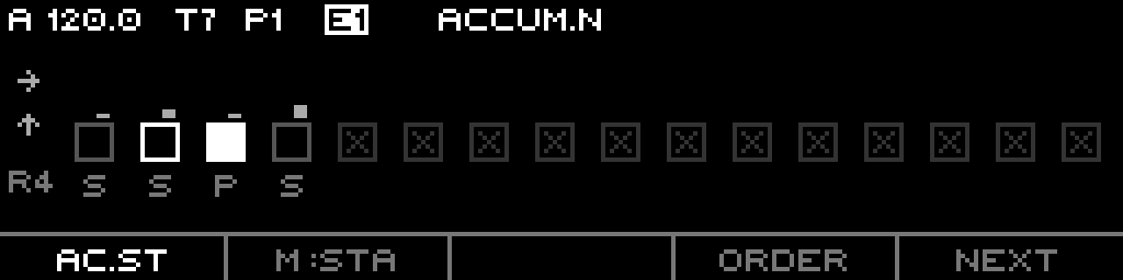 ACCUM.N topic, note accumulator strip